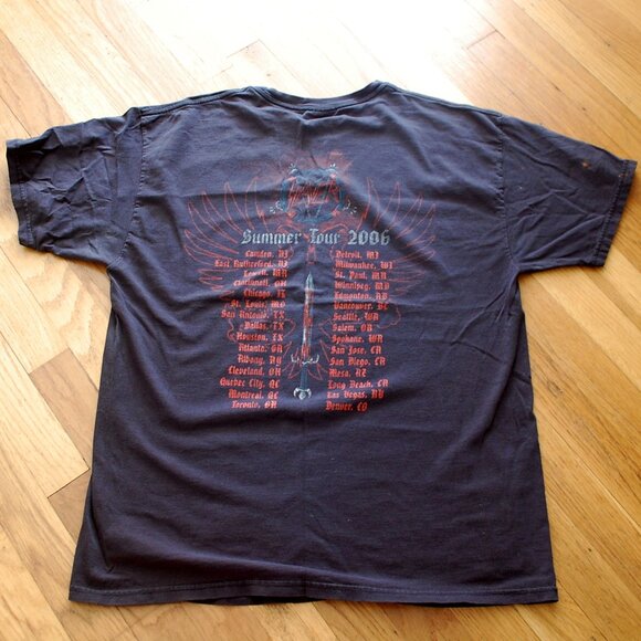 Slayer 2006 Summer Tour T Shirt Mens L Flaming Crown of Thorns Eagles y2k - Picture 8 of 9